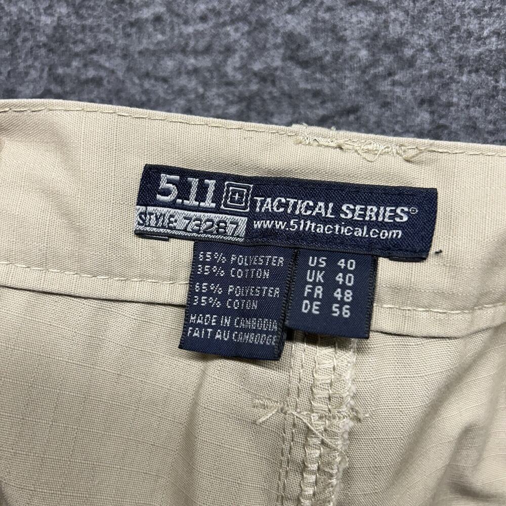5.11 Tactical Shorts Mens Size 40 Tan Khaki Workwear Canvas Cargo 9" Inseam - Picture 5 of 6